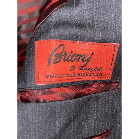 Brioni Vintage Bangkok Gray Pin Stripe Jacket Men 42/43L? 2B See Photos - Picture 14 of 16